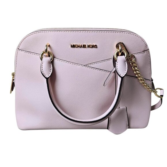 Michael Kors Jet Set Travel Medium Saffiano Pink Leather Dome Crossbody Bag COA - Picture 14 of 16